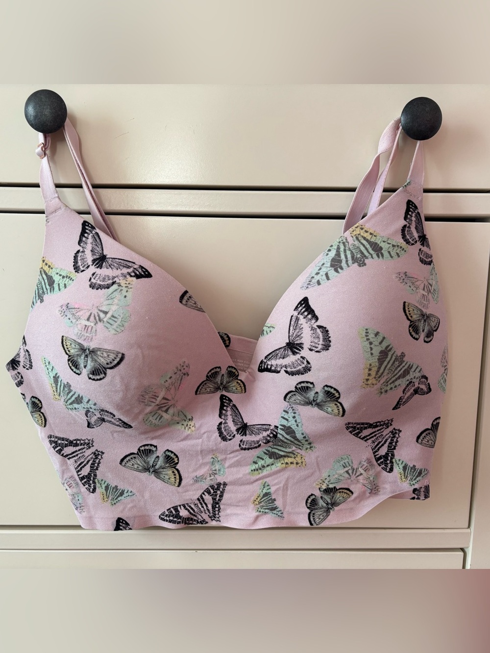 Women’s Pink Butterfly Print Seamless Bra Top